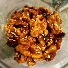Roasted Walnuts with Honey &amp; Sesame Seed